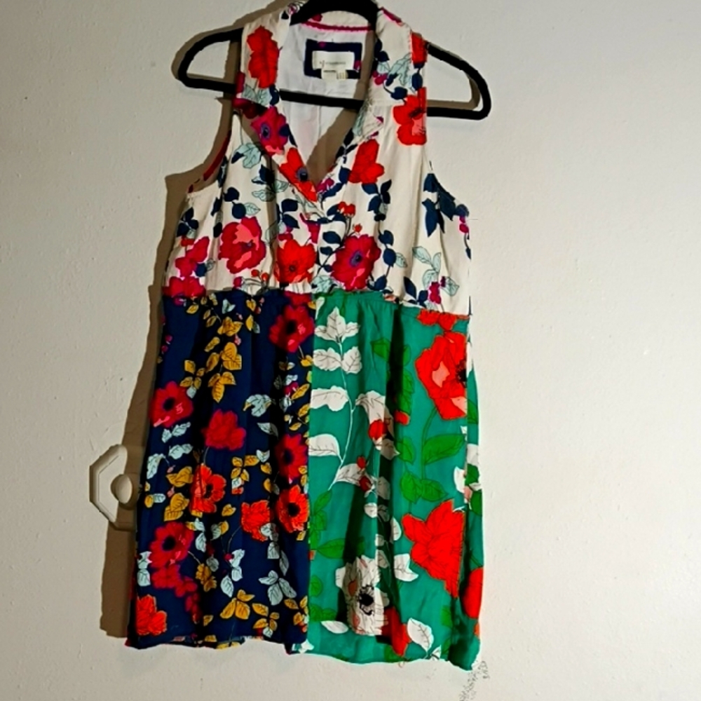 Floral Patchwork Sleeveless Dress